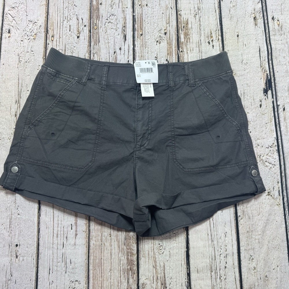 American Eagle Soft Waistband Cargo Utility Shorts Gray 12 Adjustable Length NWT